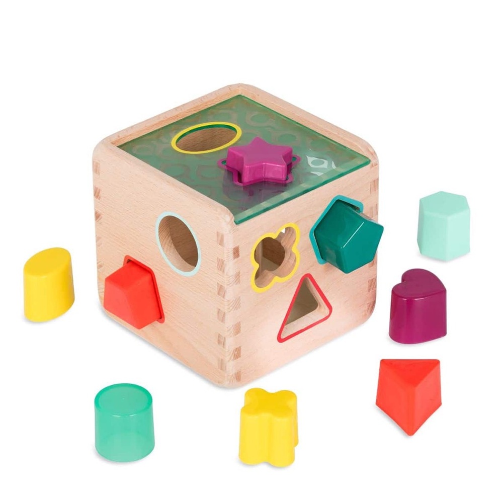 Colorful Wooden Shape Sorting Cube for Kids